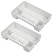 mDesign Plastic Toothbrush Holder, Bathroom Drawer Storage Bin, 2 Pack