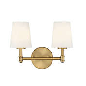 2-Light Bathroom Vanity Light in Natural Brass by Meridian Lighting M80050NB