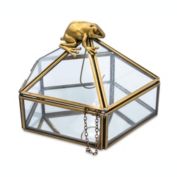 Harry Potter Gold Chocolate Frog Jewelry Box Organizer Display Case Container   Jewelry Dish Trinket Tray For Necklaces, Rings, Bracelets   Home Decor Room Essentials   Wizarding World Gifts