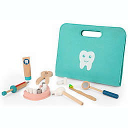 TOOKYLAND Wooden Dentist Play Set - 19pcs - Pretend Medical Tool Kit; Dentistry Doctor Toy for 3 Years +