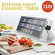Kitcheniva Commercial 8 Channel Digital Kitchen Timer Deep Fryer Timer Food Cooking AC110V