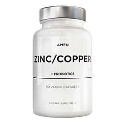 Amen Zinc & Copper, Probiotics, Zinc Picolinate, Vegan Supplement - 90ct