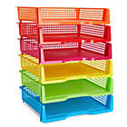Alternate image 0 for Bright Creations 6 Pieces Colorful Stackable Paper Trays, Office Desk Organizers for Documents (9.2 x 13.3 x 3 In)