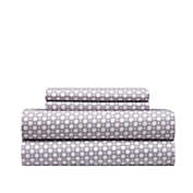 Chic Home Rylie Sheet Set Super Soft Geometric Polka Dot Pattern Print Design - Includes 1 Flat, 1 Fitted Sheet, and 2 Pillowcases - 4 Piece - Queen 90x102", Lavender