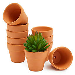 Juvale 2.5 inch Terra Cotta Pots with Drainage Holes, Small Clay Flower Pots for Plants, Succulents (10 Pack)