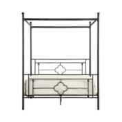 Lexicon Home Decorative Canopy Metal Platform Bed, Queen - Black - 61 X83 X77