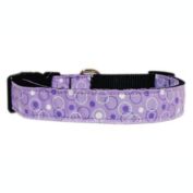 Mirage Pet Products Retro Nylon Ribbon 3/8" Wide Dog Collar, Lavender/Extra Small