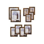 SONGMICS Picture Frames, Set of 10, Two 8 x 10 Inch, Four 5 x 7 Inch, Four 4 x 6 Inch, Collage Photo Frames, Clear Glass Front, Rustic Brown