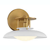 Savoy House 9-1686-1-142 Gavin 1-Light Wall Sconce in White with Warm Brass Accents (9" W x 8"H)