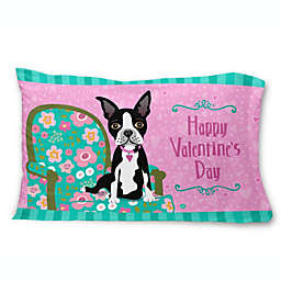 Caroline's Treasures Happy Valentine's Day Boston Terrier Fabric Standard Pillowcase 30 x 20.5