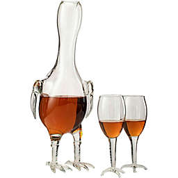 The Wine Savant Chicken Decanter 500ml Whiskey and Wine Decanter Set with 2 Whiskey Glasses -  Rooster Glass Decanter For Whiskey, Scotch, Spirits