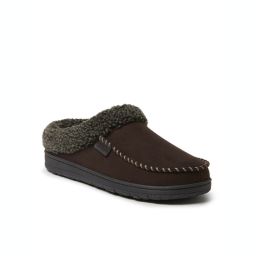 Dearfoams Mens Brendan Microsuede Moc Toe Clog with Whipstitch