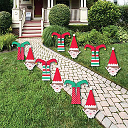 Big Dot of Happiness Elf Squad - Lawn Decorations - Outdoor Kids Elf Christmas and Birthday Party Yard Decorations - 10 Piece