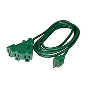 Northlight 10&#39; Green 3-Prong Outdoor Extension Power Cord with Fan Style Connector