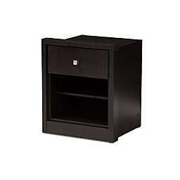 Baxton Studio  Danette Modern and Contemporary Wenge Brown Finished 1-Drawer Nightstand