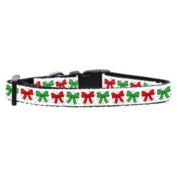 Mirage Pet Products Christmas Bows Nylon Ribbon Dog Collar, X-Small