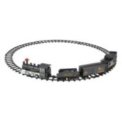 Northlight 15-Piece Pre-Lit Gray Battery Operated and Animated Classic Train Set with Sound 8.75&quot;