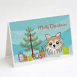 Caroline's Treasures Christmas Tree and Chihuahua Greeting Cards and Envelopes Pack of 8 7 x 5