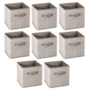 mDesign Fabric Closet Organizer Cube Bin - Textured Print, Small