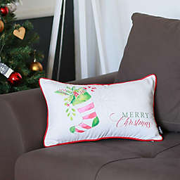 HomeRoots Christmas Socks Printed Decorative Throw Pillow Cover - 12