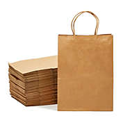 Stockroom Plus Medium Brown Kraft Paper Gift Bags with Handles, Bulk Set (8 x 4.5 x 10.5 In, 100 Pack)
