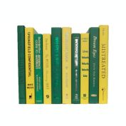 Booth & Williams Green and Yellow Team Colors  Decorative Books, One Foot Bundle of Real, Shelf-Ready Books