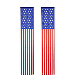 Okuna Outpost American Flag Banner Decoration for Patriotic Party, Election (14 x 72 In, 2 Pack)