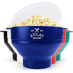 Zulay Kitchen Collapsible Silicone Popcorn Maker - Iconic Blue