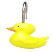 Carnation Home Fashions "Ducky" Resin Shower Curtain Hooks - Yellow 1.5" x 1.5"