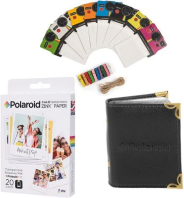 Polaroid 3.5 x 4.25 inch Premium ZINK Photo Paper (20 Sheets) + Colorful Vintage Photo Frames + Photo Album (Compatible With Polaroid POP)