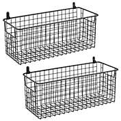 mDesign Metal Wall Mount Hanging Basket Bin for Home Storage