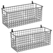 mDesign Metal Wall Mount Hanging Basket Bin for Home Storage