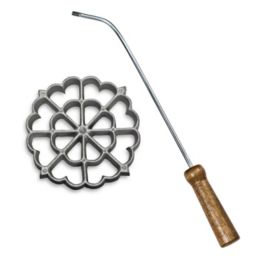 Kitchen Supply Rosette Bunuelos Mold with Handle, Geometric Shape 4.5 x 0.7 Inches