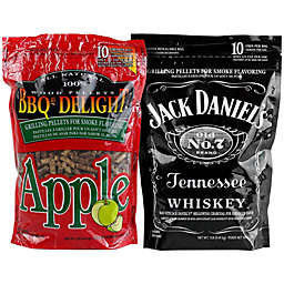 BBQr's Delight 2 Pack Apple Wood & Jack Daniel's Grilling Pellets 2 x 1lb Bags