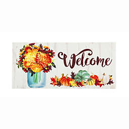 Evergreen Fall Mums Floral Mason Jar Sassafras Indoor Outdoor Switch Doormat 1'10