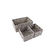 Jessar - Fabric Storage Basket, Set of 3, Light Gray