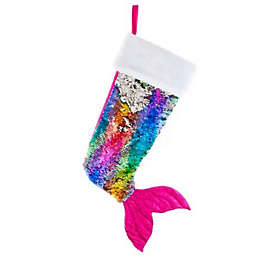Multi Color Mermaid Sequin Christmas Stocking 19 Inch SG0251