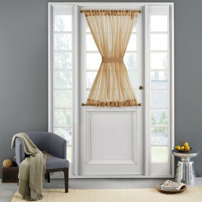 Batiste Sheer French Door Curtain Panel W/ Tieback Assorted Colors & Sizes