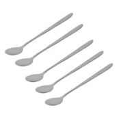 Unique Bargains Stainless Steel Tea Coffee Dessert Stir Long Handle Spoon, for Coffee Bar Cocktail Stirring, Dessert and Ice Cream, 18.7cm Length 5 Pieces