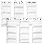 Paper Junkie 6 Pack Magnetic Refrigerator Notepads, Shopping, Grocery and To Do List Pads (3 Designs, 3.5x9 In)