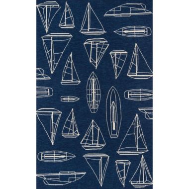 Momeni Veranda Area Rug, Navy, 8' X 10'. View a larger version of this product image.