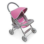 Badger Basket Co. Glide Folding Single Doll Stroller - Gray and Pink