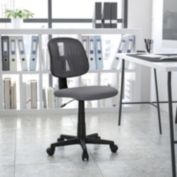 Emma + Oliver Mid-Back Gray Mesh Swivel Task Office Chair with Pivot Back, BIFMA Certified