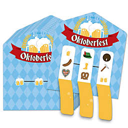 Big Dot of Happiness Oktoberfest - German Beer Festival Game Pickle Cards - Pull Tabs 3-in-a-Row - Set of 12