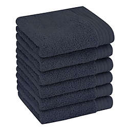 PiccoCasa Basics Home Hand Towels for Bathroom, Quality Long-staple Cotton Hand Towels Absorbent Soft Cotton Hand Towels for Bathroom, Hand & Face Washcloths 13 x 29 Inches Pack of 6 Navy Blue