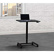 Sunjoy Studio Space 27" Black Sit-Stand Adjustable Laptop Office Table Writing and Study Pneumatic Portable Standing Desk Cart