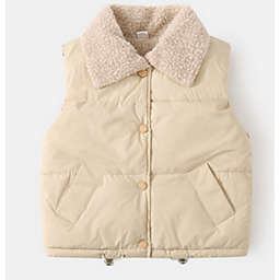 Laurenza's Toddlers Beige Sherpa Quilted Vest
