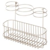 mDesign Metal Wall Mount Hair Care & Styling Tool Storage Basket