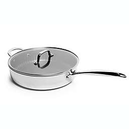 Lexi Home Stainless Steel Diamond Tri-ply Kitchen 4.2 QT. Saute Pan with  Glass Lid - Nonstick Heat Resistant Kitchen Cookware for Cooking and Baking