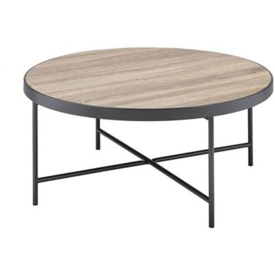 HomeRoots Furniture 32.3" X 32.3" X 15.75" Weathered Gray Oak Coffee Table - 286245